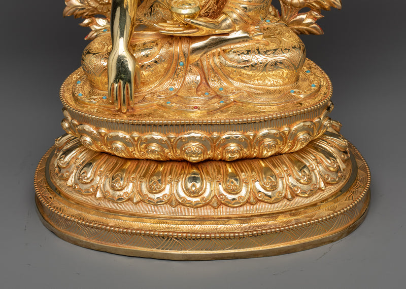 Gautam Buddha Copper Gilt Statue | Serenity in 24K Gold