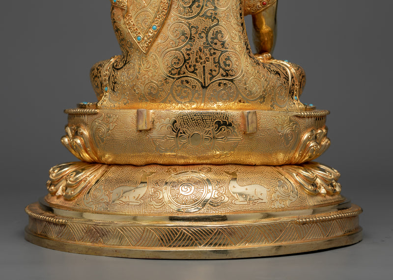 Gautam Buddha Copper Gilt Statue | Serenity in 24K Gold