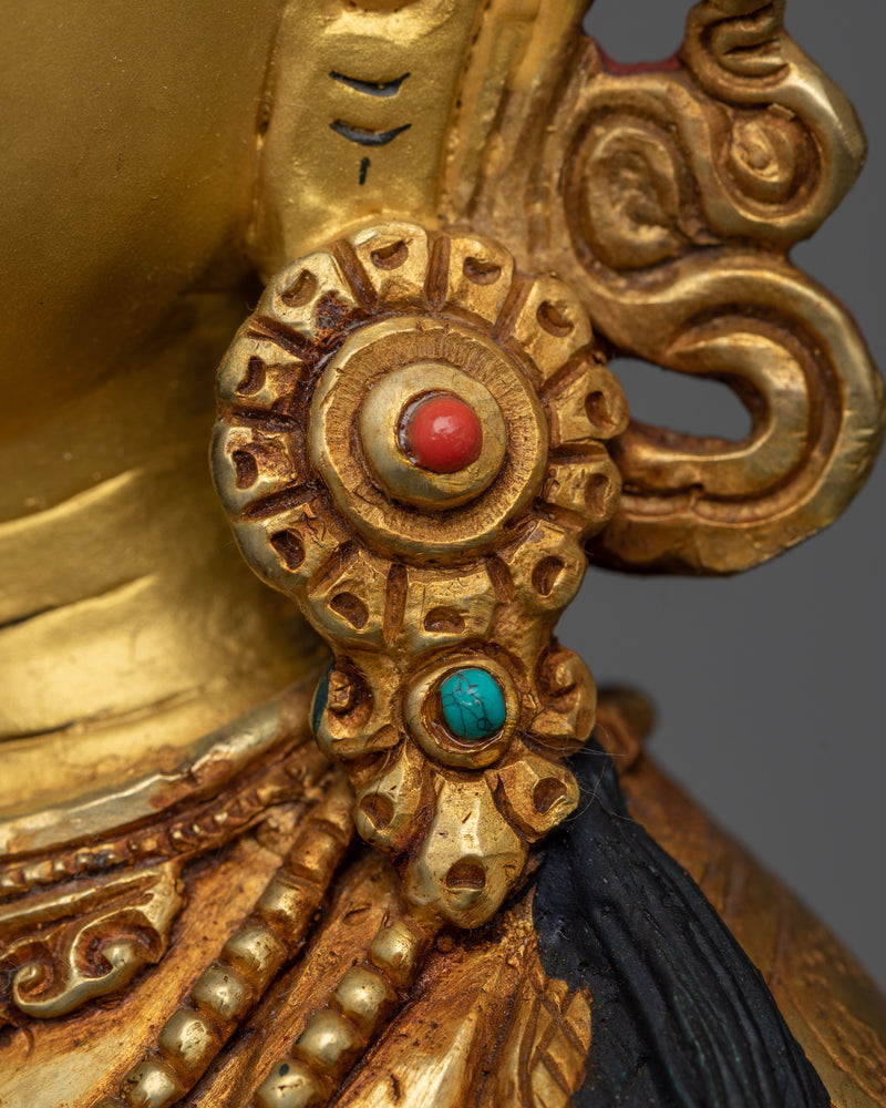 Vajrasattva Copper Sculpture | 24K Gold Gilded Icon of Purification and Wisdom