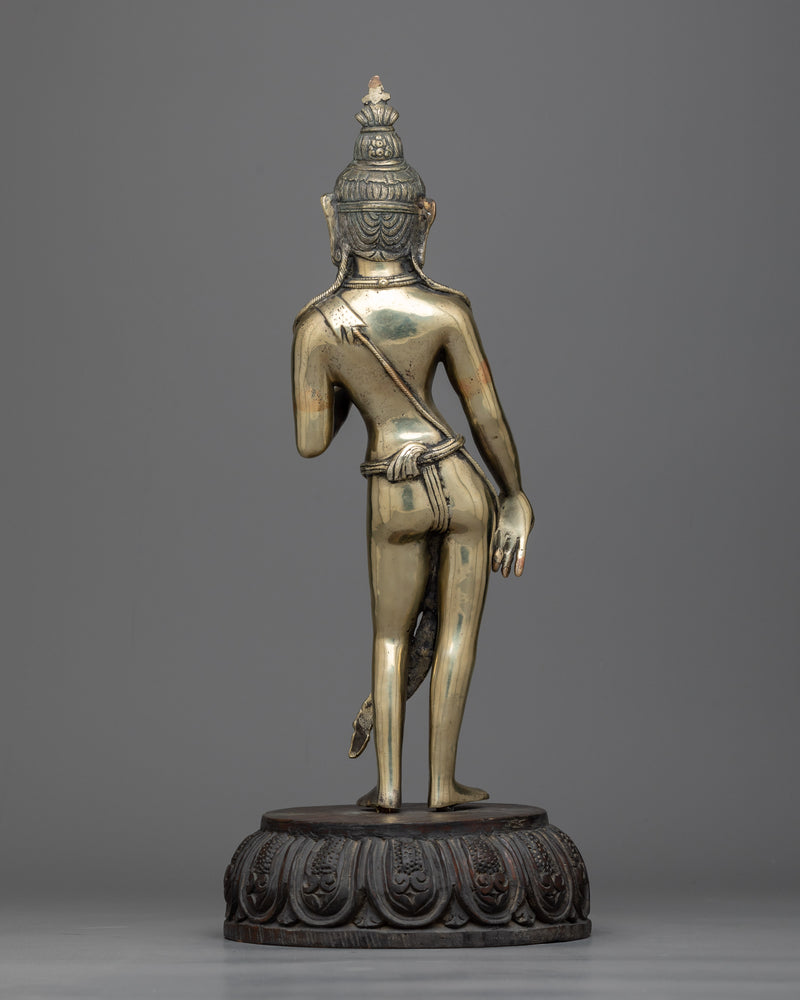 Standing Padmapani Statue | Silver Plated Icon of Compassionate Presence