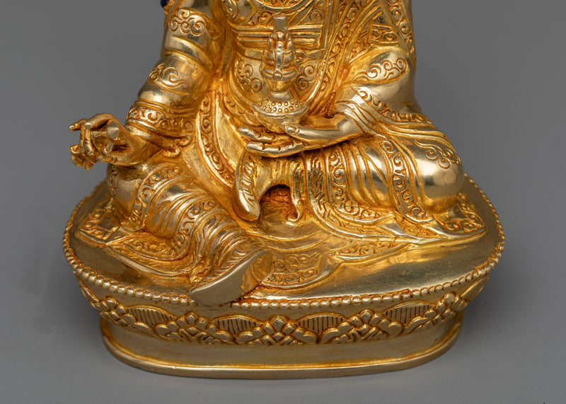 Lotus-Born Guru Statue | Gold Gilded Icon of Padmasambhava