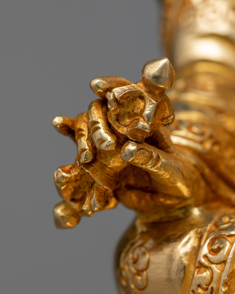 Lotus-Born Guru Statue | Gold Gilded Icon of Padmasambhava