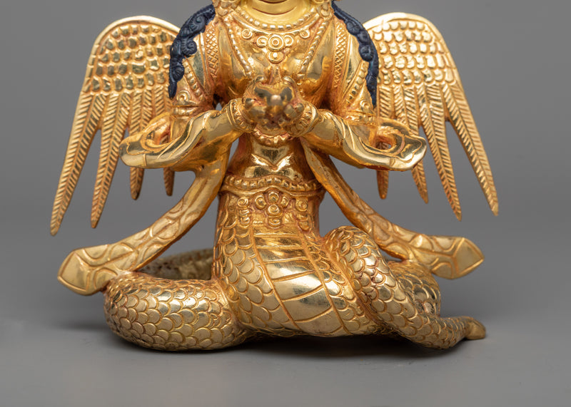 Naga Kanya Gilt Statue | Serpent Goddess of Benevolence