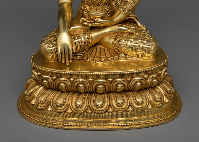 Enlightened Gautama Buddha Gilt Statue | A Beacon of Serenity