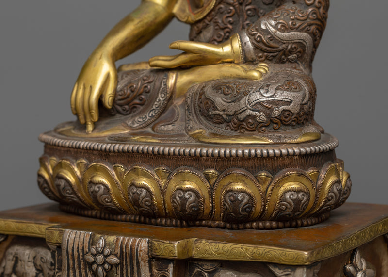 Aksobhya Buddha on Lotus Throne | A Artwork of Spiritual Majesty