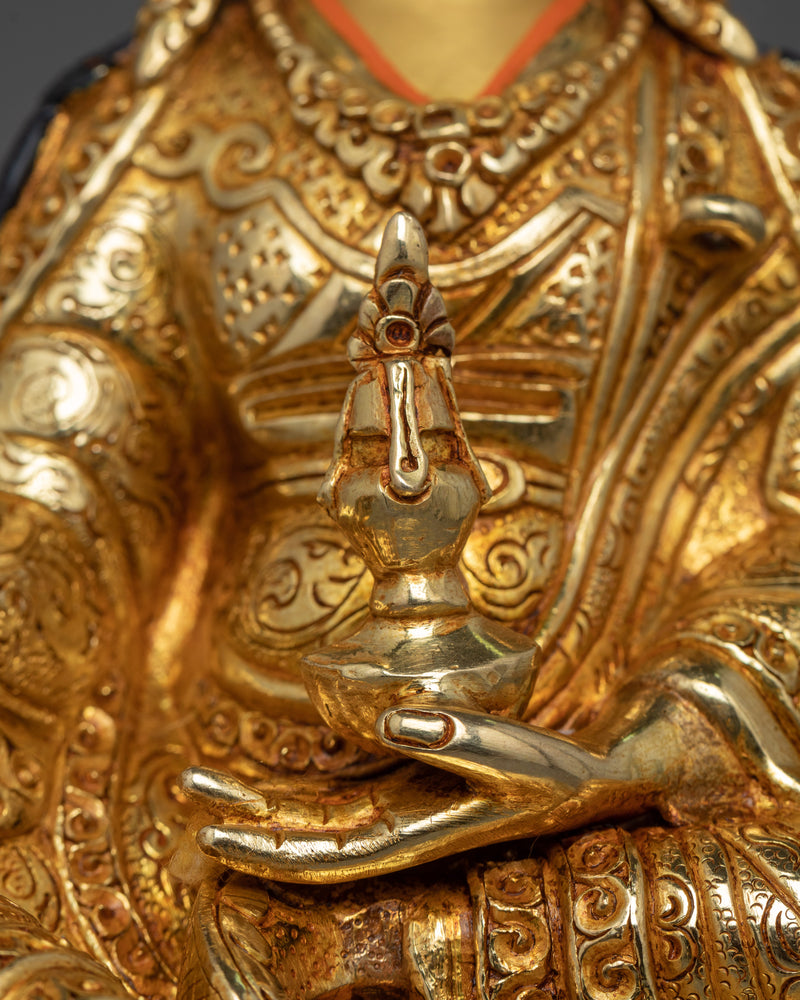 Padma Born Gilt Statue | The Essence of Padmasambhava Sculpture