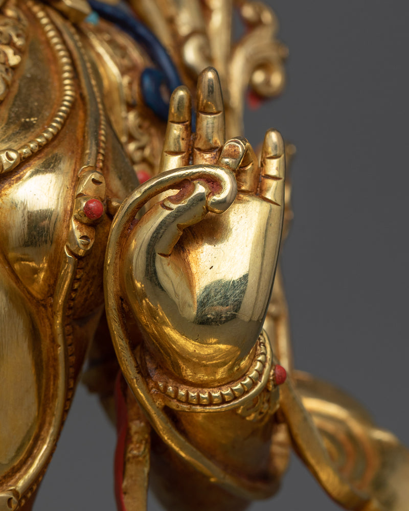 Mother Green Tara in Gold Gilt Sculpture | Luminous Compassion