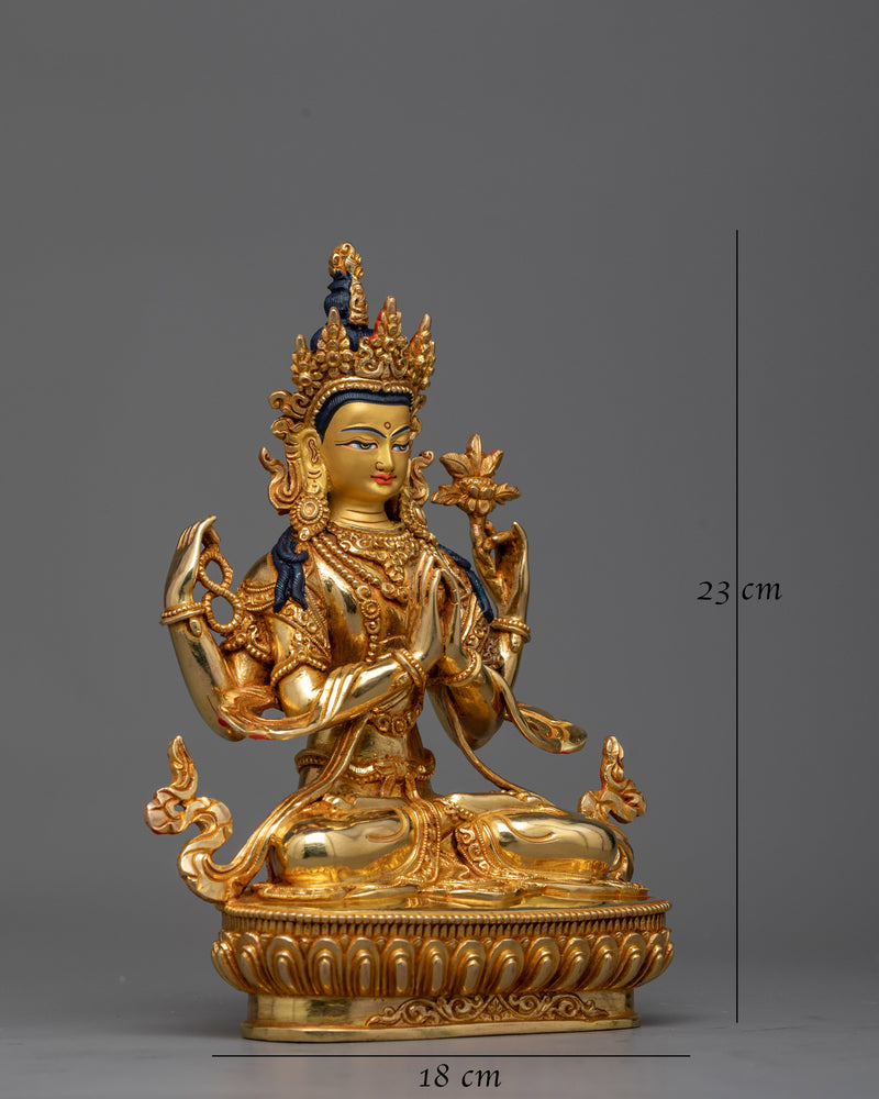 Chenrezig Compassionate Buddha Statue | Handmade Nepali Buddhist Statue Online