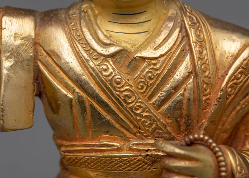 Karmapa Sculpture in Gold Gilt | Spiritual Legacy Embodied