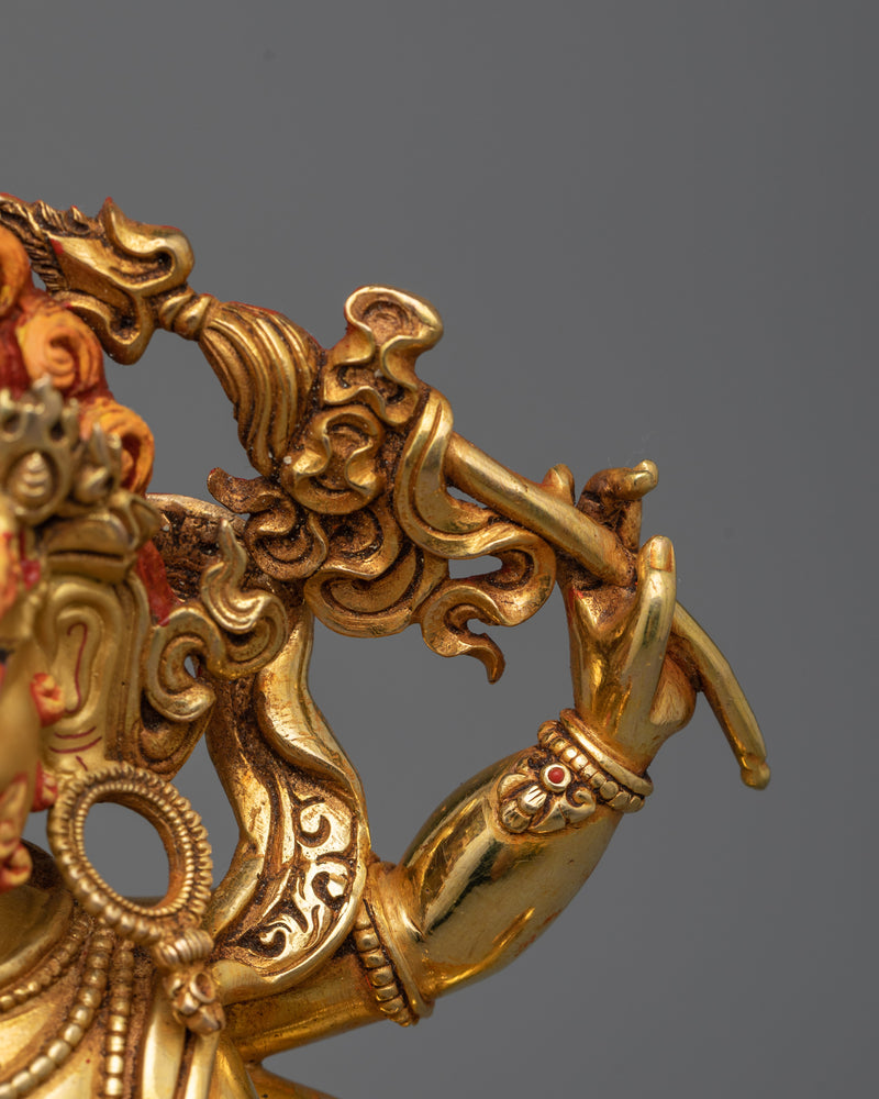 Six-Arms White Mahakala Statue | Embrace Protection and Power