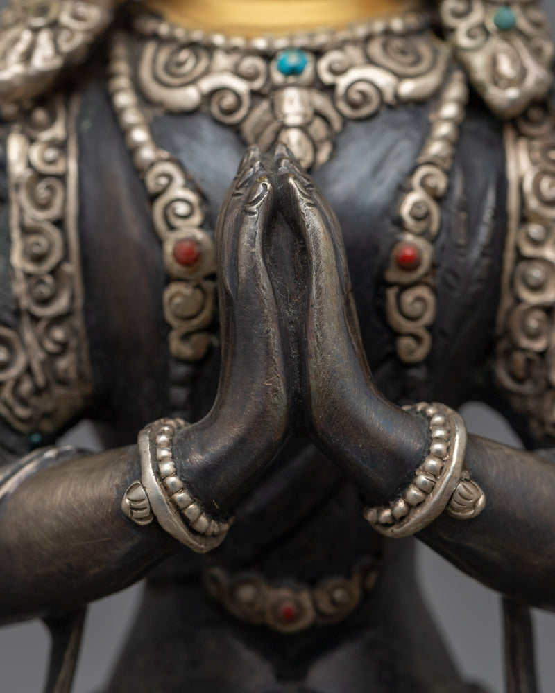 Chenrezig Oxidized Figurine | Symbol of Compassion and Enlightenment