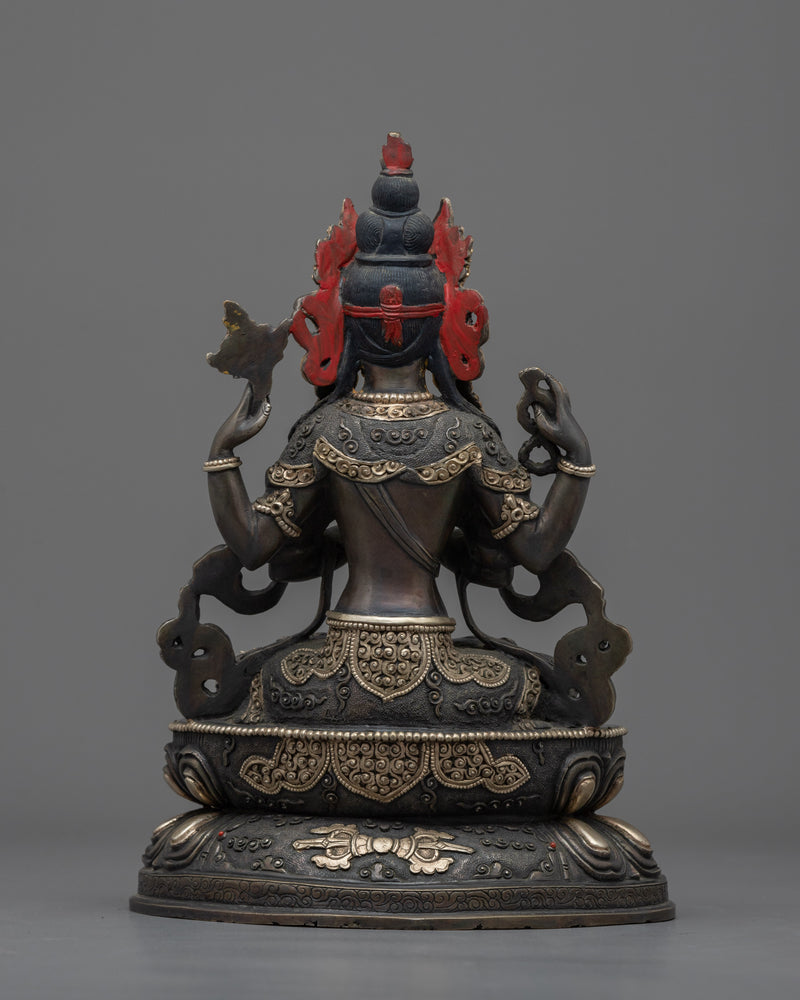 Chenrezig Oxidized Figurine | Symbol of Compassion and Enlightenment