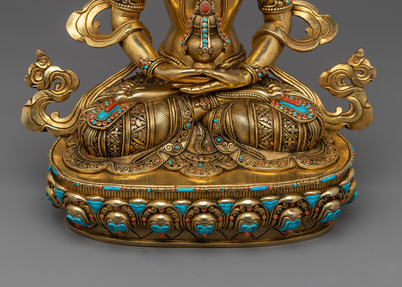 Longevity Bodhisattva Amitayus Statue | Radiant Symbol of Eternal Life