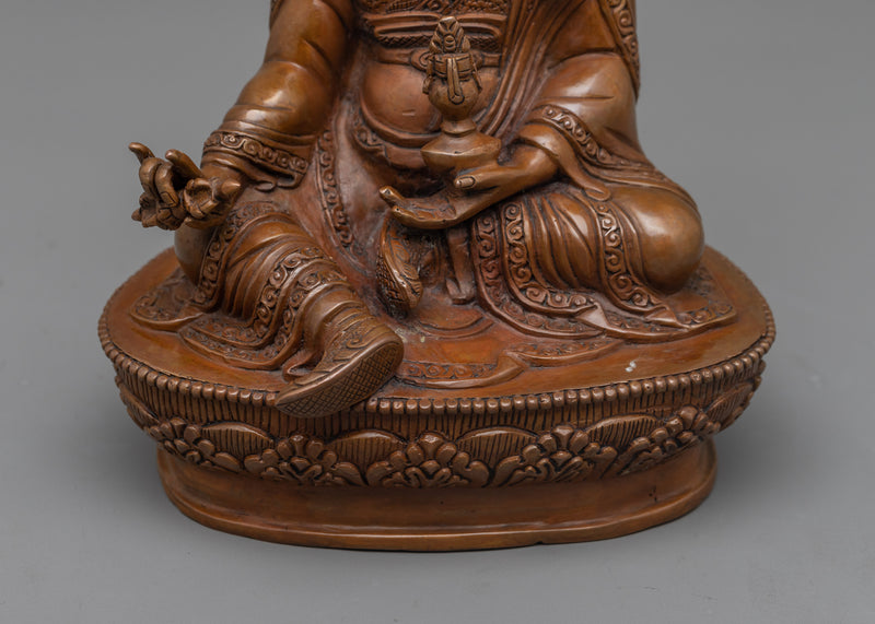 Padma Sambhava Statue | Tibetan Sage in Oxidized Copper