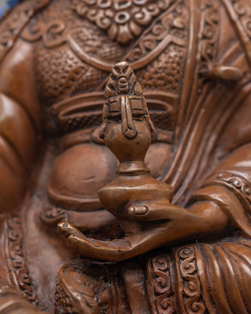 Padma Sambhava Statue | Tibetan Sage in Oxidized Copper