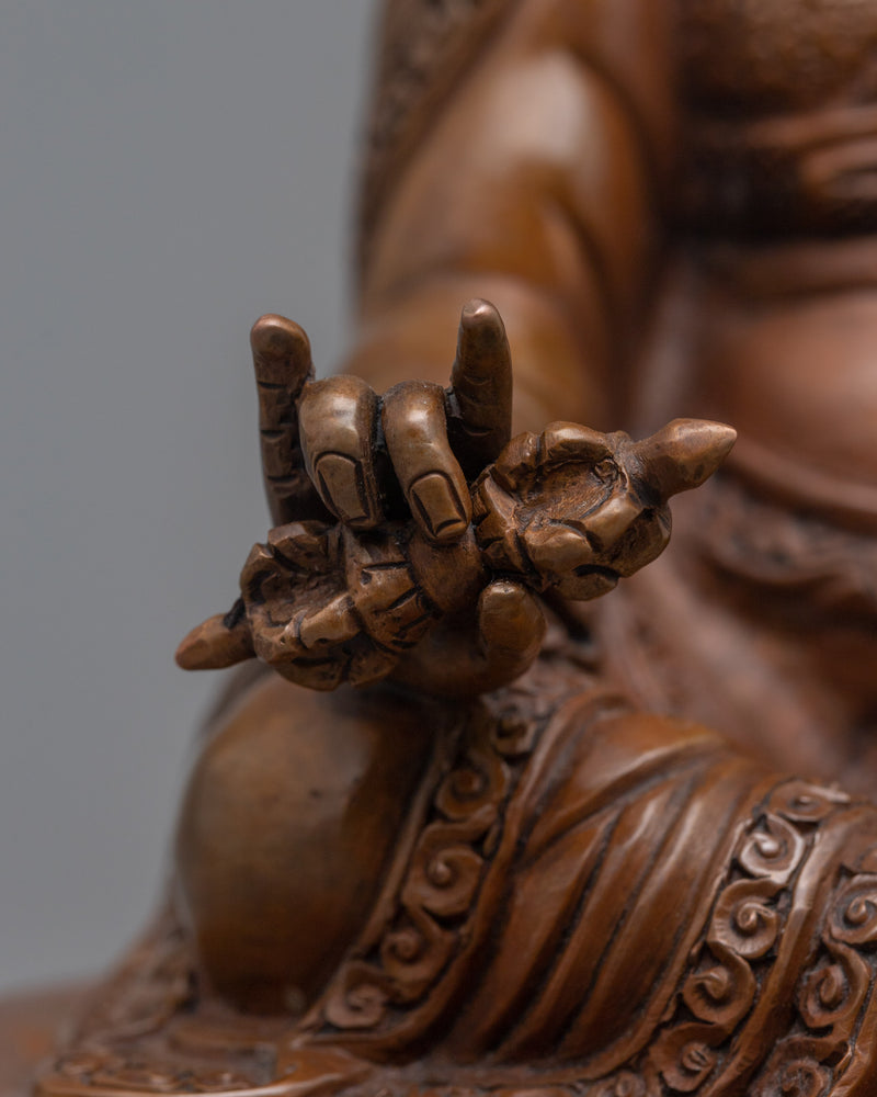 Padma Sambhava Statue | Tibetan Sage in Oxidized Copper