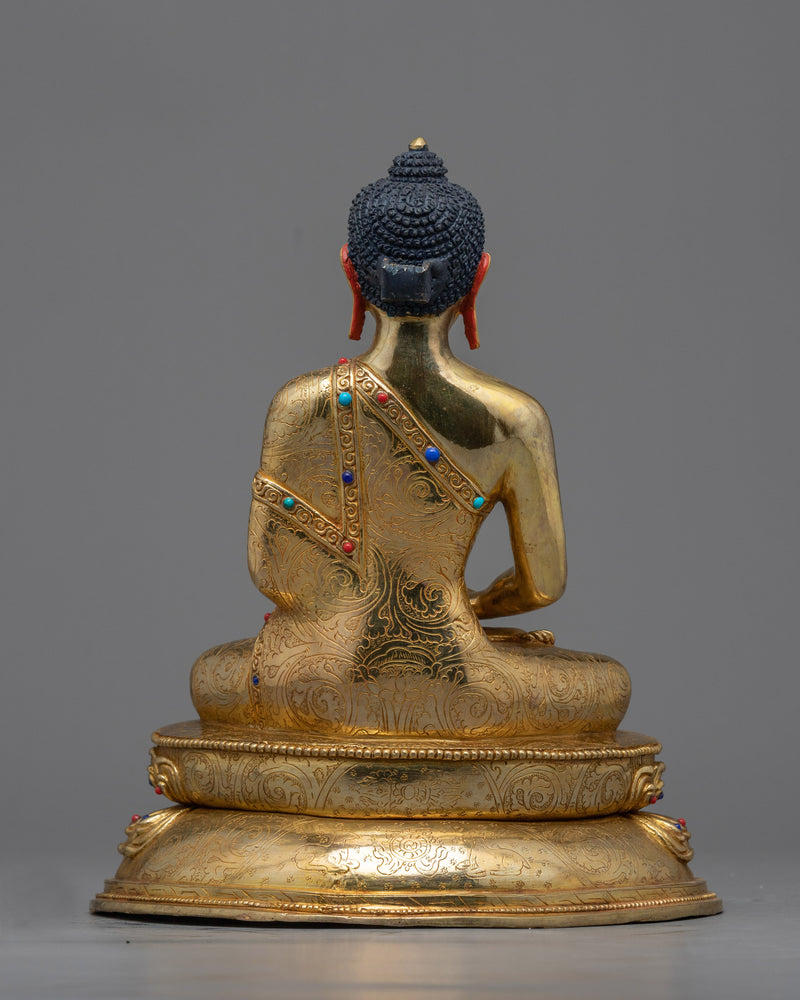 Pure Land Buddha Amida Statue | Radiant 24K Gold Gilded Elegance