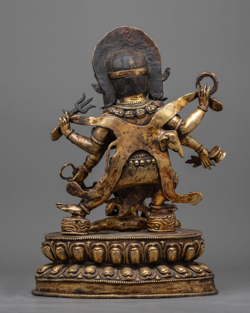 Six-Armed Mahakala with Ganesha Statue | Guardian of Divine Wisdom