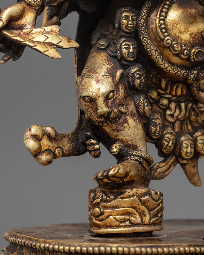 Six-Armed Mahakala with Ganesha Statue | Guardian of Divine Wisdom