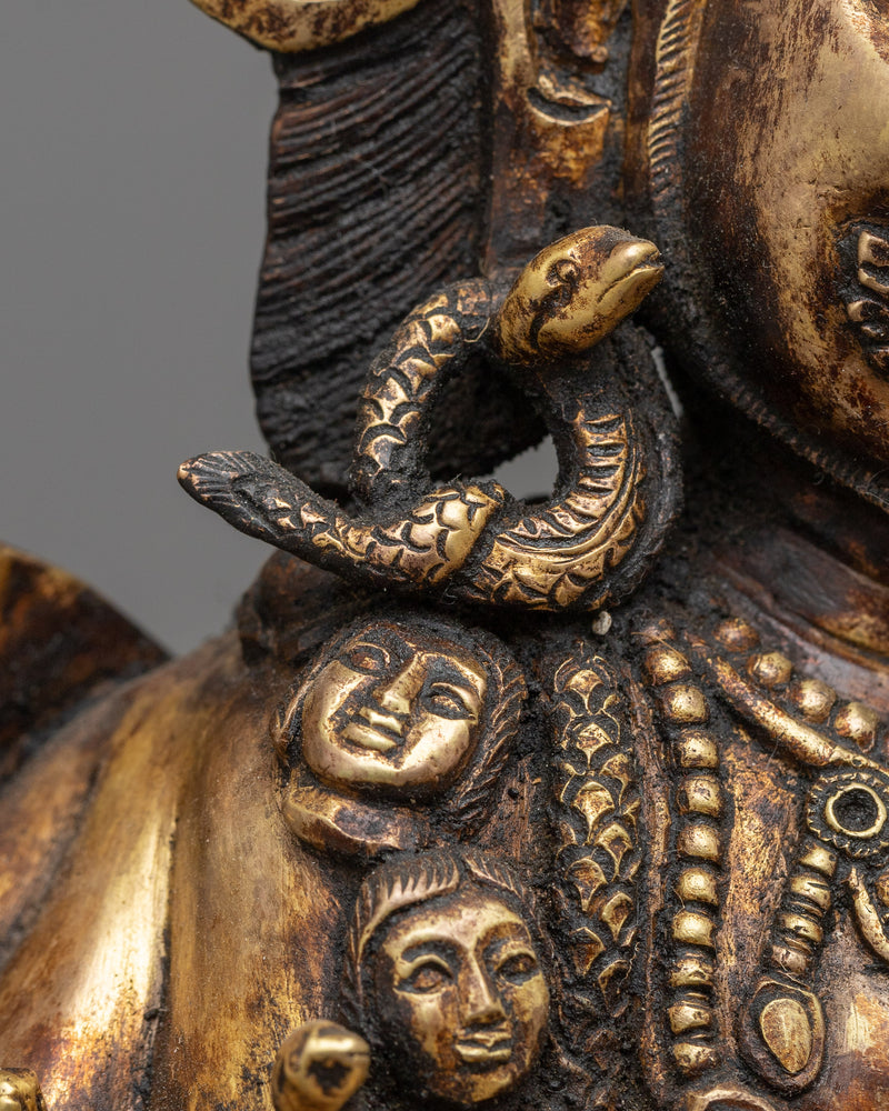 Six-Armed Mahakala with Ganesha Statue | Guardian of Divine Wisdom