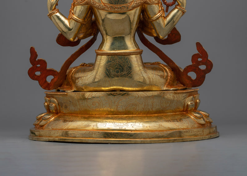 Seated Four-Arms Chenrezig Statue | Embrace Compassion and Enlightenment