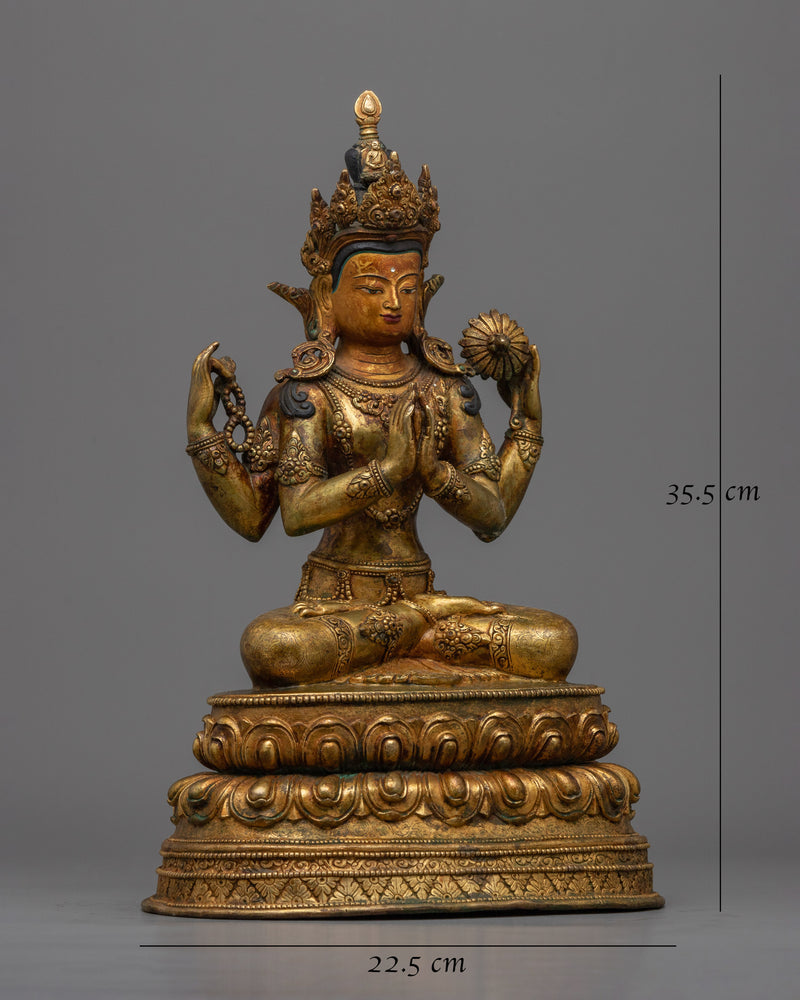 Chenrezig Antique Figurine | Embrace Compassion and Cultivate Harmony