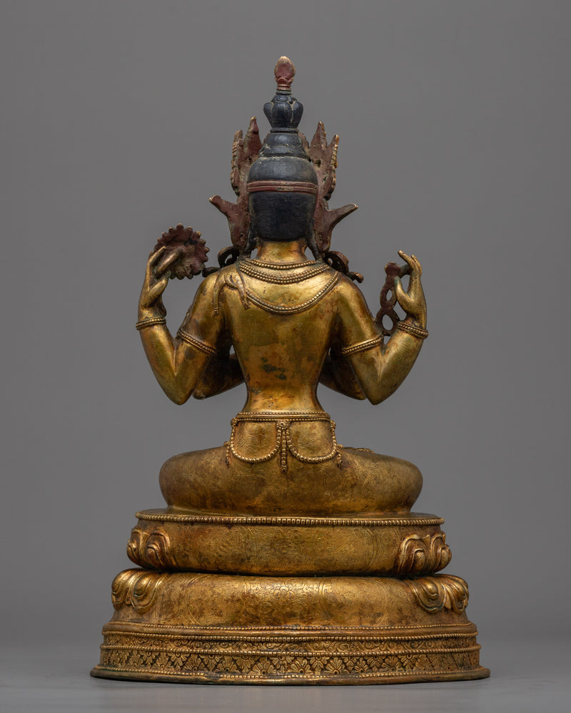 Chenrezig Antique Figurine | Embrace Compassion and Cultivate Harmony