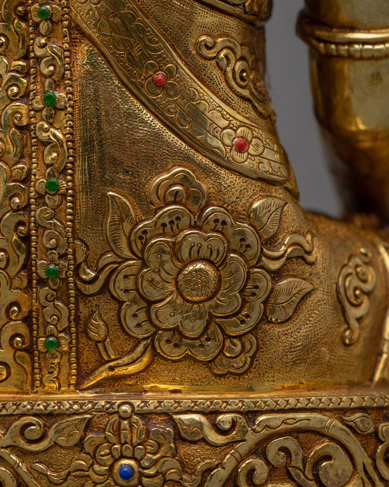 Crown Shakyamuni Buddha Gold Gilded Statue | Radiate Divine Enlightenment