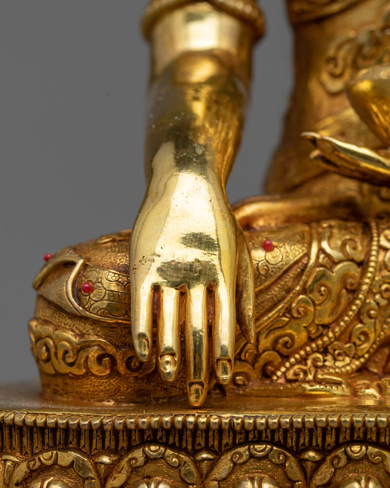 Crown Shakyamuni Buddha Gold Gilded Statue | Radiate Divine Enlightenment