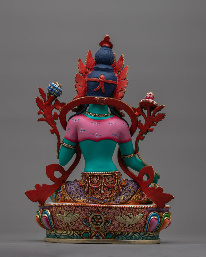 Colorful Diva Green Tara Statue | Radiate Spiritual Beauty