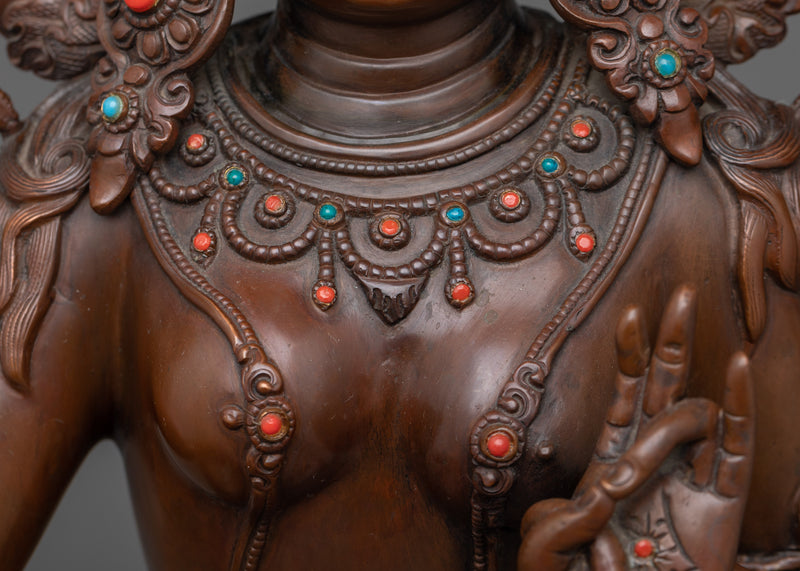 Green Tara Oxidized Figure Statue | Embrace Compassionate Protection