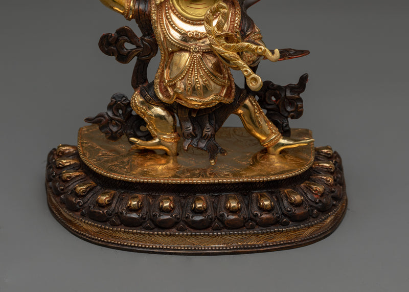 Gold Gilded Vajrapani Statue | Symbol of Spiritual Protection