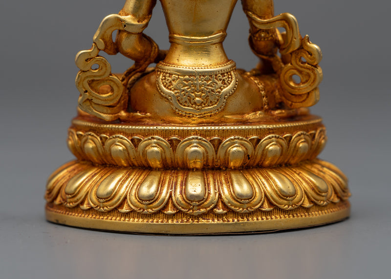 Machine-Made Kshitigarbha Statue | Gold Electroplated Earth Store Bodhisattva