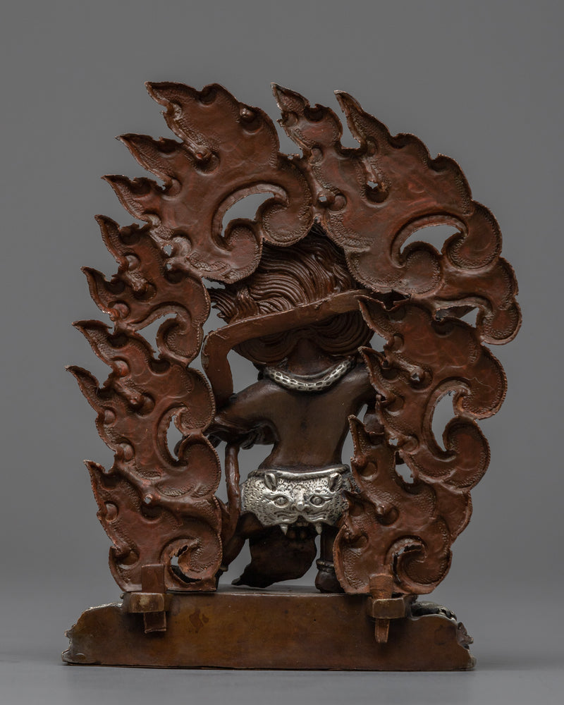 Machine-Made Vajrapani Statue | Oxidized Silver Plated Guardian of Strength