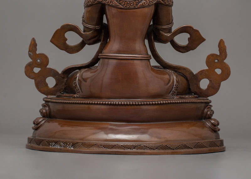 Buddhist Hand-carved Vajradhara Statue | Oxidized Copper Buddhist Deity