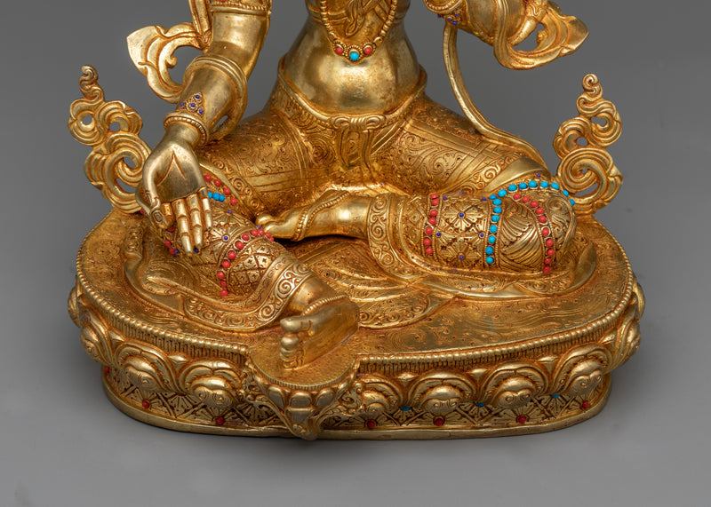 15 Inch Green Tara Statue | A Fully Enlightened Female Buddha