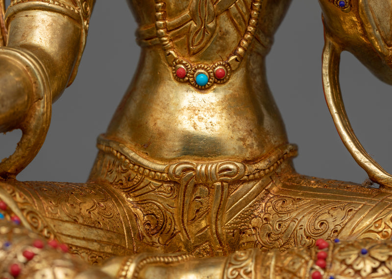 15 Inch Green Tara Statue | A Fully Enlightened Female Buddha