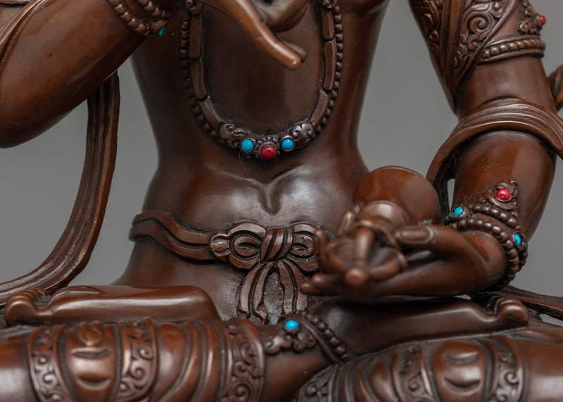 33cm Vajrasattva Statue | Tibetan Dorje Sempa Copper Sculpture