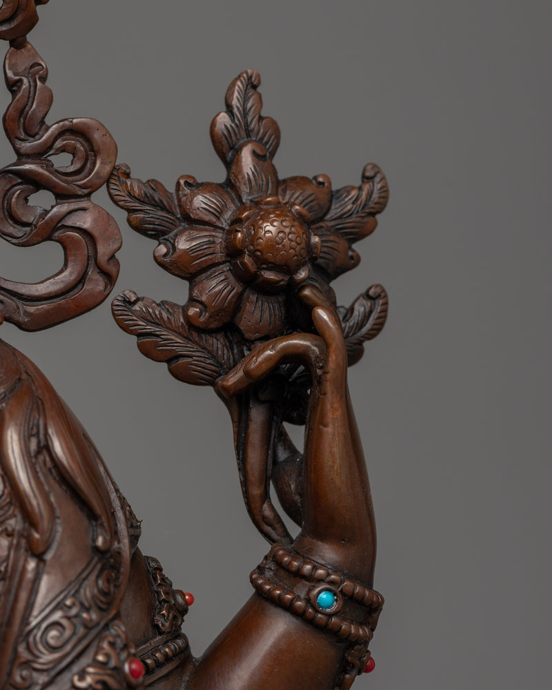 Chenrezig Serene Oxidized Statue | Handcrafted Symbol of Compassion