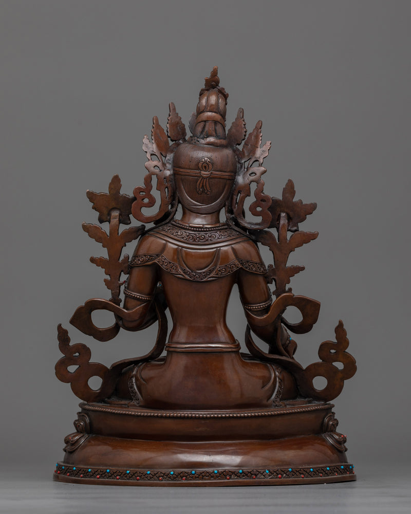 Oxidized White Tara Figure | Handcrafted Emblem of Compassion