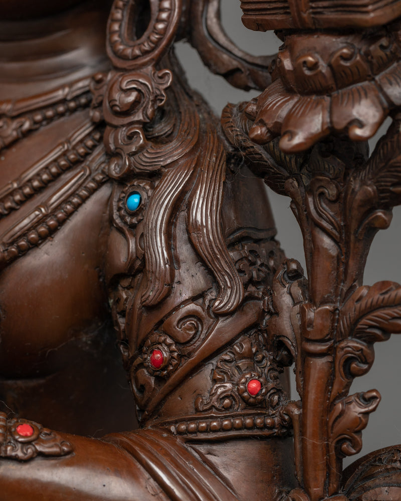 Oxidized Manjushri Figure | Handcrafted Emblem of Wisdom