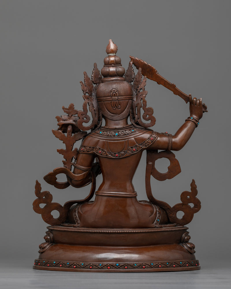 Oxidized Manjushri Figure | Handcrafted Emblem of Wisdom