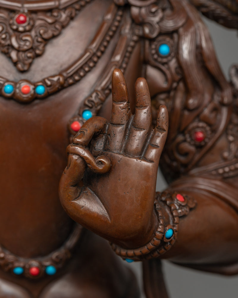 Oxidized Manjushri Figure | Handcrafted Emblem of Wisdom