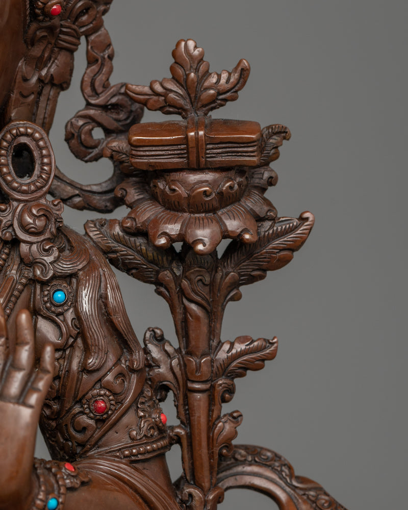 Oxidized Manjushri Figure | Handcrafted Emblem of Wisdom