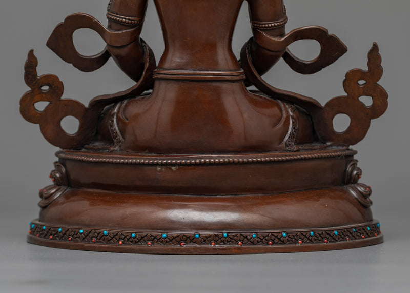 Oxidized Amitayus Figurine | Handcrafted Symbol of Longevity