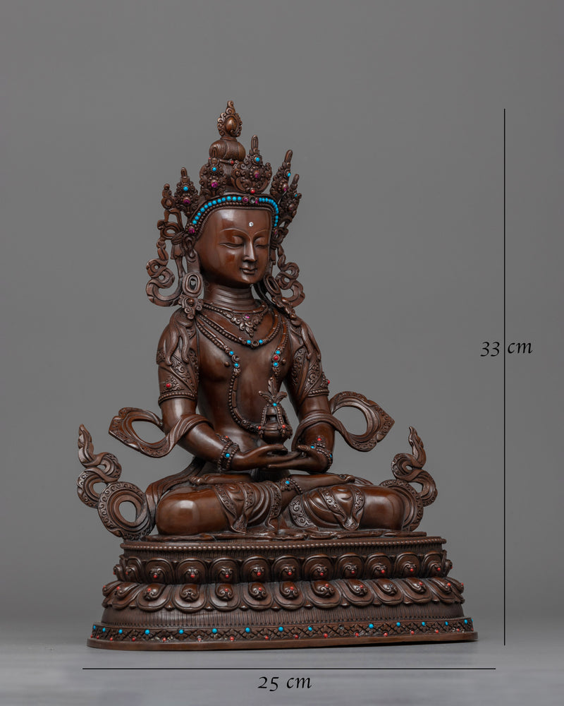 Oxidized Amitayus Figurine | Handcrafted Symbol of Longevity