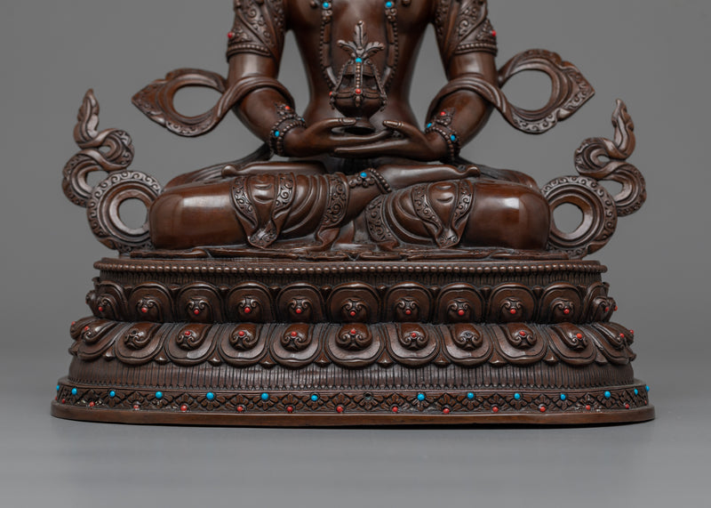 Oxidized Amitayus Figurine | Handcrafted Symbol of Longevity