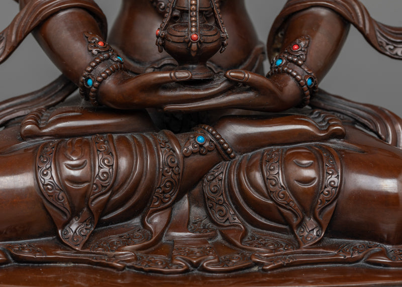 Oxidized Amitayus Figurine | Handcrafted Symbol of Longevity