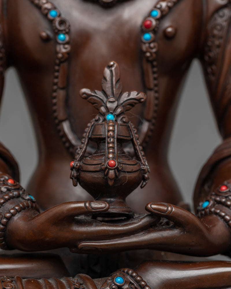 Oxidized Amitayus Figurine | Handcrafted Symbol of Longevity