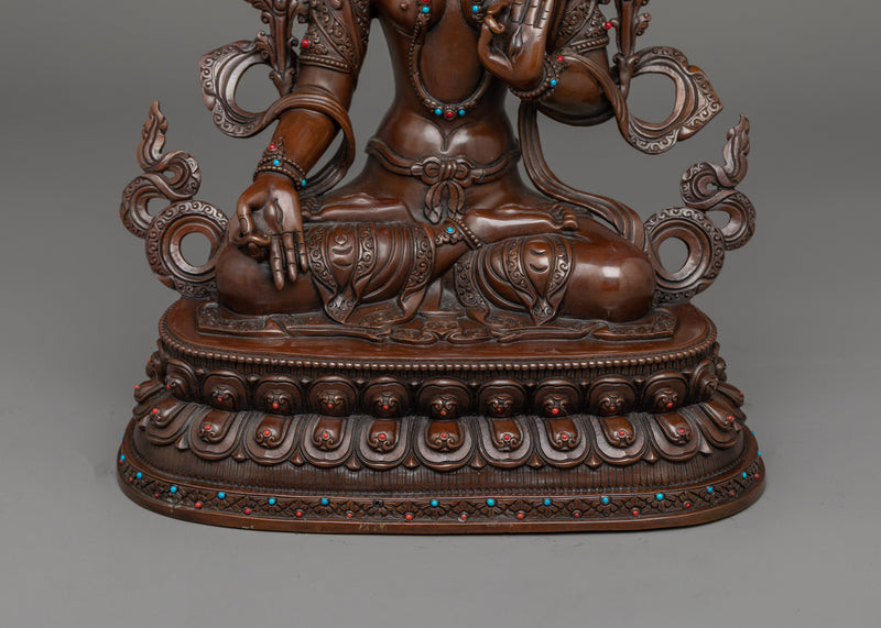 Oxidized White Tara Figure | Handcrafted Emblem of Compassion